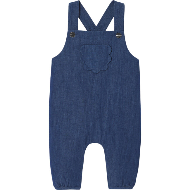 Baby Girl Overalls, Dark Denim