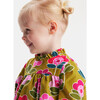 Baby Girl Velvet Dress, Mustard - Dresses - 4