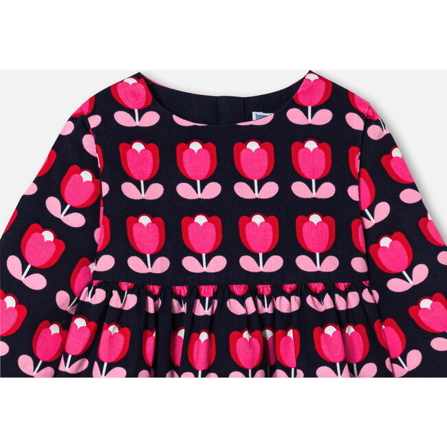 Baby Girl Velvet Dress, Multicolour - Dresses - 6