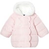 Baby Girl Padded Jacket, Powder Pink - Jackets - 1 - thumbnail