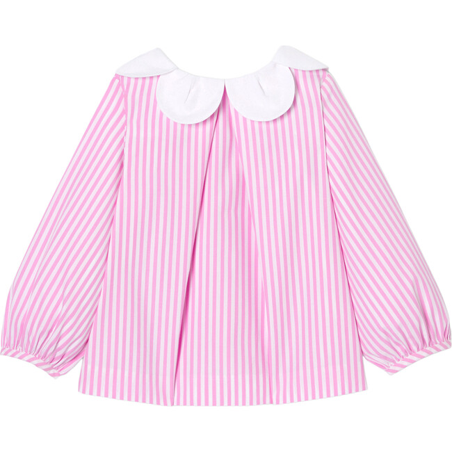 Baby Girl Striped Blouse, White/Pink