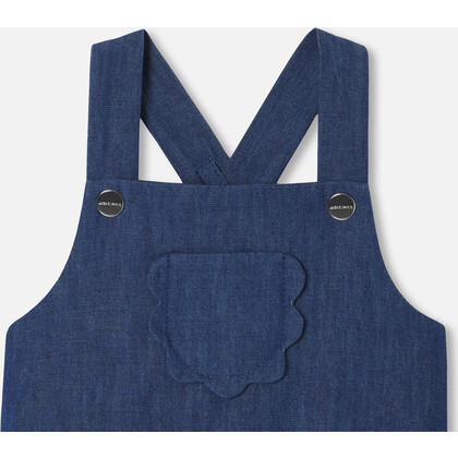 Baby Girl Overalls, Dark Denim - Rompers - 3