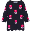 Baby Girl Long Sleeve Dress, Navy - Dresses - 1 - thumbnail