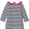 Baby Girl Sailor Dress, White/Navy - Dresses - 2