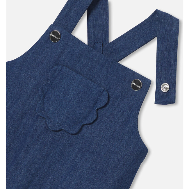 Baby Girl Overalls, Dark Denim - Rompers - 4