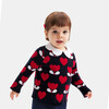 Baby Girl Sweater in Jacquard Knit, Navy/Multicolour - Sweaters - 6