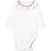 Baby Girl Long Sleeve Bodysuit, White - Onesies - 1 - thumbnail