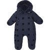 Baby Girl Nylon Snowsuit, Navy - Snowsuits - 1 - thumbnail