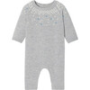 Baby Boy Knitted Jumpsuit, Light Heather Grey - Rompers - 1 - thumbnail