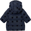 Baby Girl Mid-Length Jacket, Navy - Jackets - 2