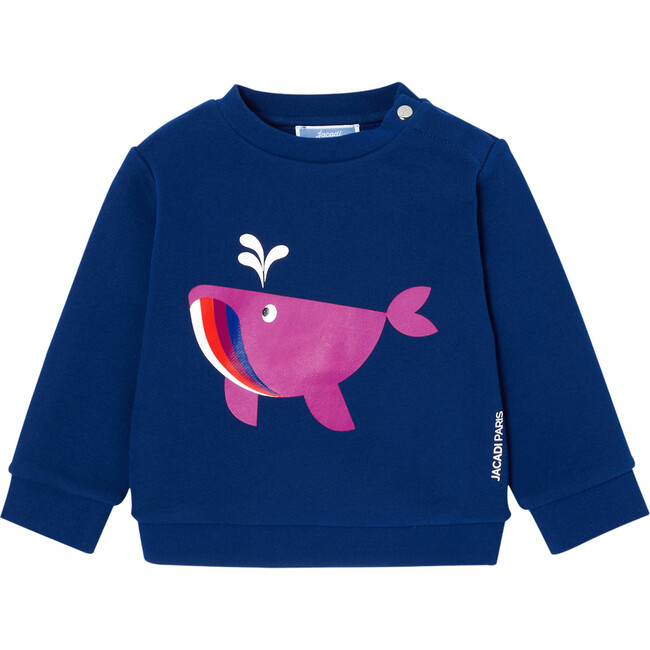 Baby Boy Fleece Sweatshirt, Dark Blue