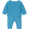 Baby Boy Knitted Set, Prussian Blue - Mixed Apparel Set - 2