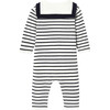 Baby Boy Knitted Jumpsuit, Navy/White - Rompers - 2