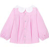 Baby Girl Striped Blouse, White/Pink - Blouses - 2