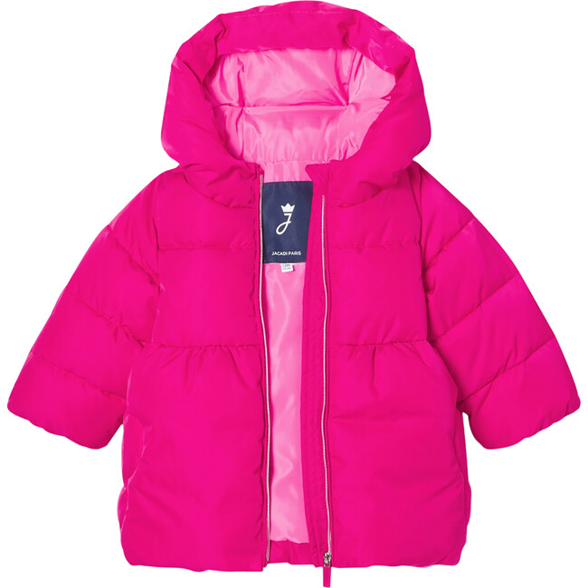 Baby Girl Padded Jacket, Grenadine Pink - Jackets - 3