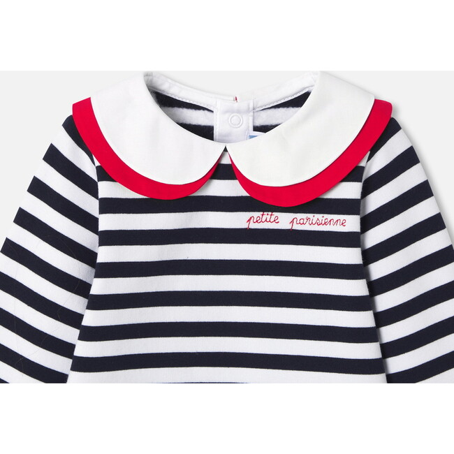 Baby Girl Sailor Dress, White/Navy - Dresses - 5