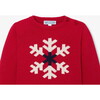 Baby Boy Intarsia Snowflake Sweater, Brick Red - Sweaters - 3