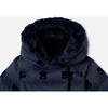 Baby Girl Mid-Length Jacket, Navy - Jackets - 4