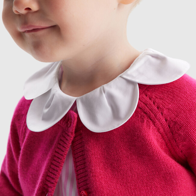 Baby Girl Striped Blouse, White/Pink - Blouses - 3