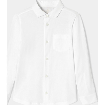 Boy Shirt in Mercerised Cotton, White