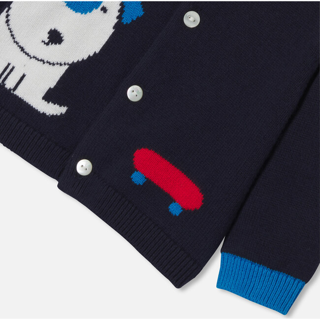 Baby Boy Jersey Cardigan, Navy/Multicolour - Cardigans - 3