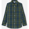 Boy Plaid Shirt, Navy/Multicolour - Shirts - 1 - thumbnail