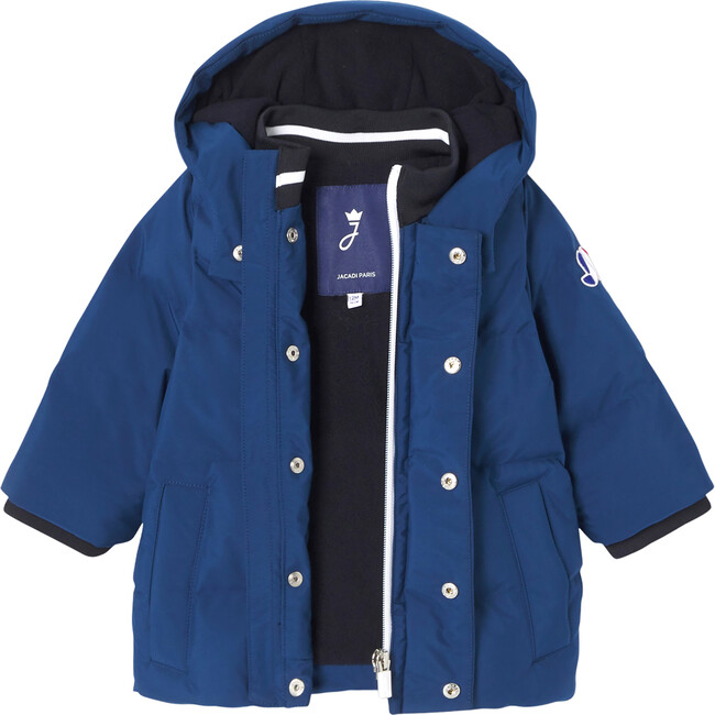 Baby Boy Nylon Parka, Navy Blue - Jackets - 3