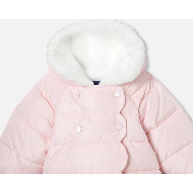 Baby Girl Padded Jacket, Powder Pink - Jackets - 6