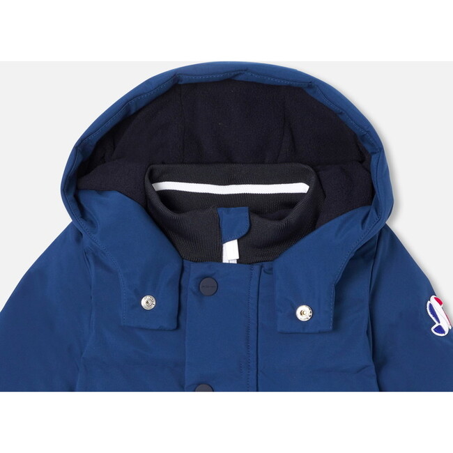 Baby Boy Nylon Parka, Navy Blue - Jackets - 4