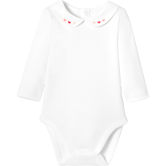 Baby Girl Long Sleeve Bodysuit, White - Onesies - 5