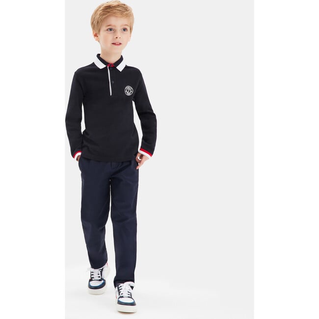 Boy Slack Pants, Navy - Pants - 3