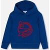 Boy Hoodie, Dark Blue - Sweatshirts - 1 - thumbnail