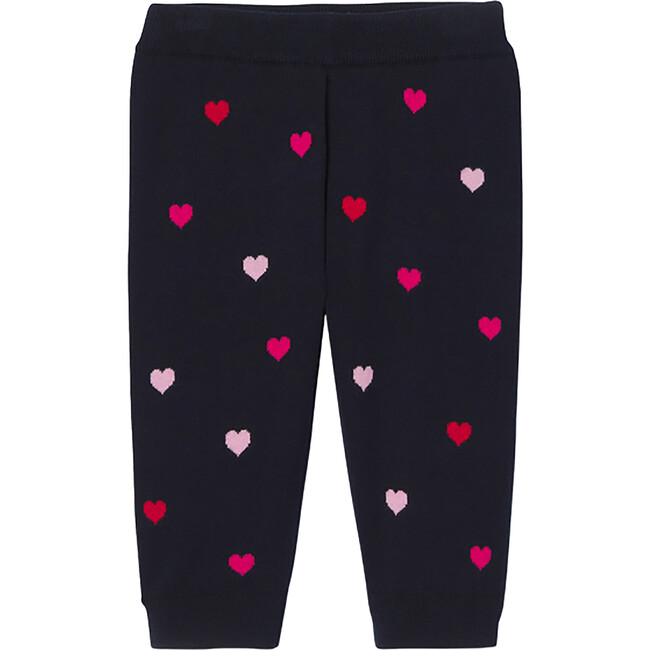 Baby Girl Knitted Pants, Navy/Multicolour