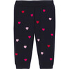 Baby Girl Knitted Pants, Navy/Multicolour - Pants - 1 - thumbnail