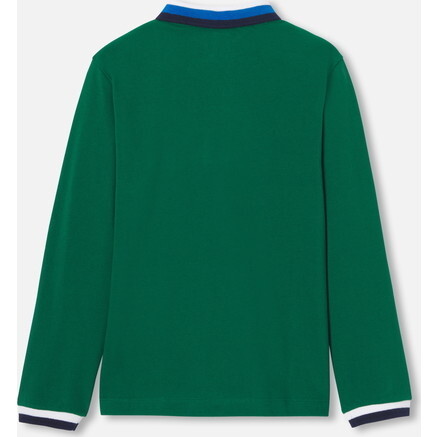 Boy Long Sleeve Polo, Dark green - Polo Shirts - 2