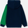 Boy Hoodie, Navy/Green - Sweatshirts - 2