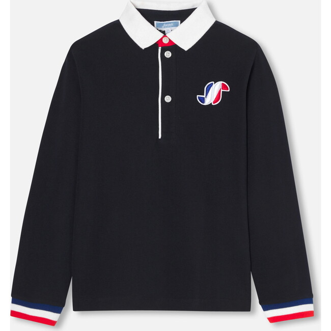 Boy Long-Sleeve Polo, Navy