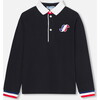 Boy Long-Sleeve Polo, Navy - Polo Shirts - 1 - thumbnail