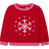 Baby Girl Holiday Sweater, Red - Sweaters - 1 - thumbnail