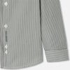 Boy Striped Shirt in Poplin, White/Grey - Shirts - 4