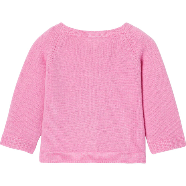 Baby Girl Jersey Cardigan, Medium Pink - Cardigans - 2