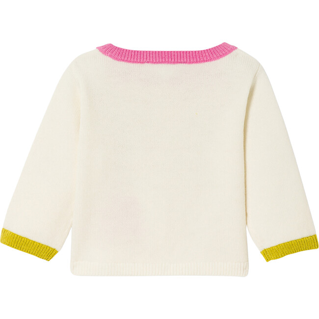 Baby Girl Jersey Cardigan, Soft White/Multicolour - Cardigans - 2