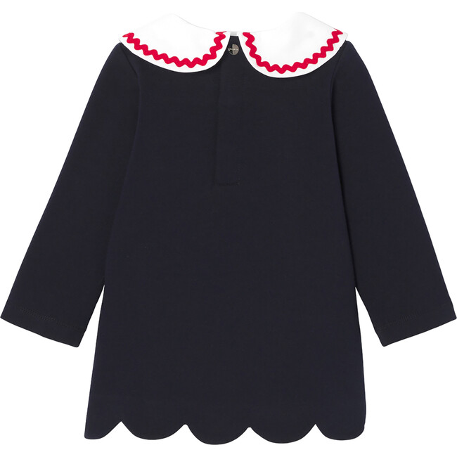 Baby Girl Fleece Dress, Navy - Dresses - 2