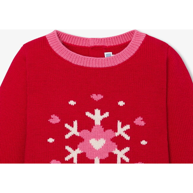 Baby Girl Holiday Sweater, Red - Sweaters - 3