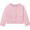 Baby Girl Cardigan, Heather Pink - Cardigans - 1 - thumbnail