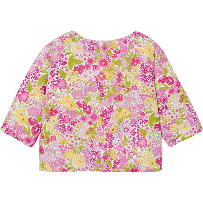 Baby Girl Cardigan in Liberty Fabric, Pink/Multicolour - Cardigans - 2