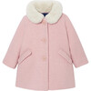 Baby Girl Coat in Wool Cloth, Heather Pink - Coats - 1 - thumbnail