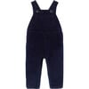 Baby Boy Velour Overalls, Navy - Rompers - 1 - thumbnail