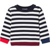 Baby Boy Sweater, Navy/White - Sweaters - 1 - thumbnail