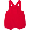 Baby Boy Short Velvet Overalls, Tomato Red - Rompers - 1 - thumbnail